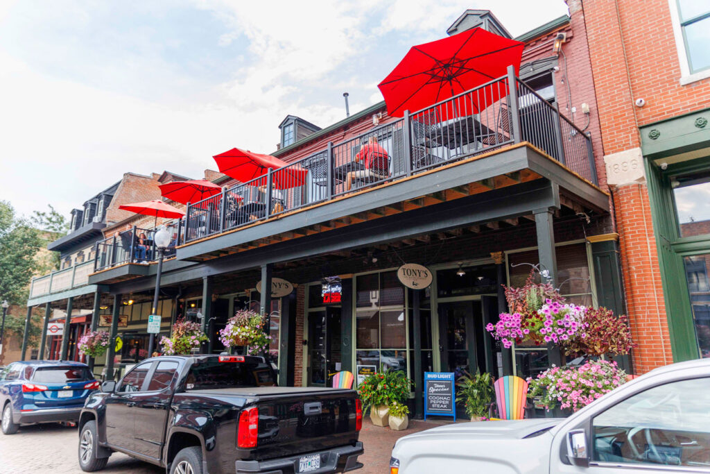 A view of a local restaurant on Historic Main Street in St. Charles